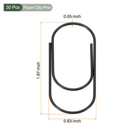 YOKIVE 30 Pcs Paper Clip, Wide Coated Large Clips with Box, Keep Table Neat, Great for Office, Art, Home, Daily Use (Black, 2-Inch)