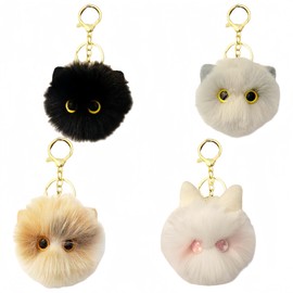 YYHDTYFY Cute Keychain Pom Pom bag Charms Accessories Decor Car Key Holder Fluffy Ball Faux Fur Keyring for Women Purse, Mixed Color