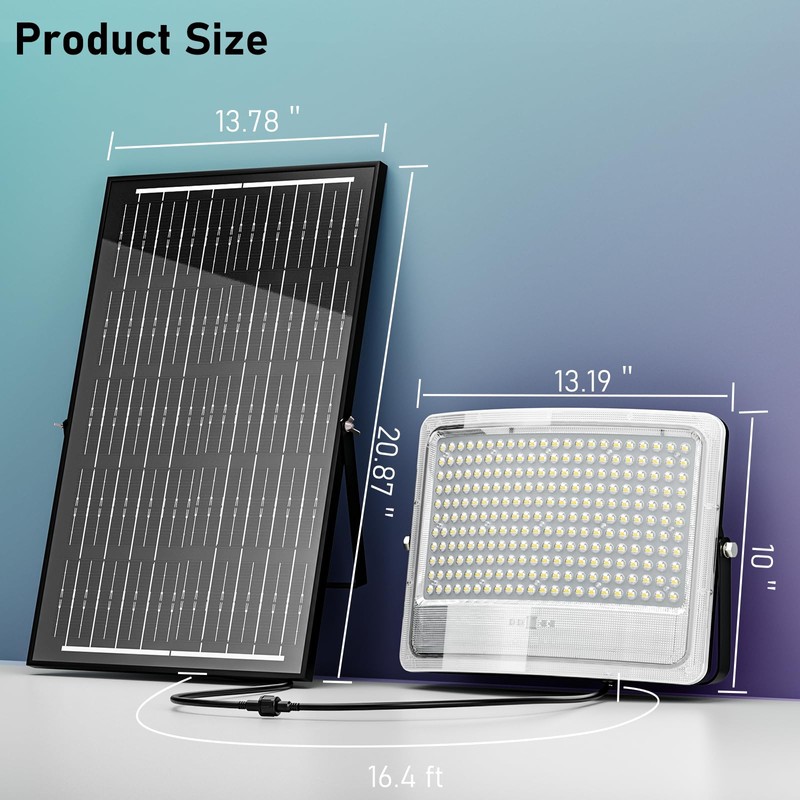 Solar Flood Lights Outdoor, 30000mAh Solar Powered Outside Light Dusk