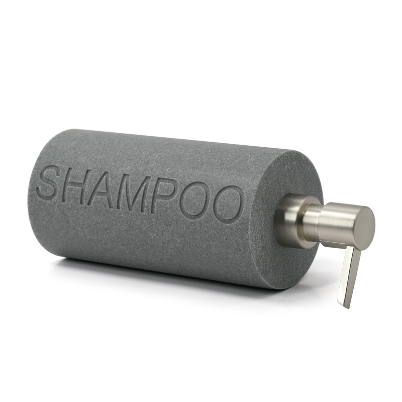 Indecor Home Resin Neutral Gray Sandstone Shampoo Engraved Bottle Refillable