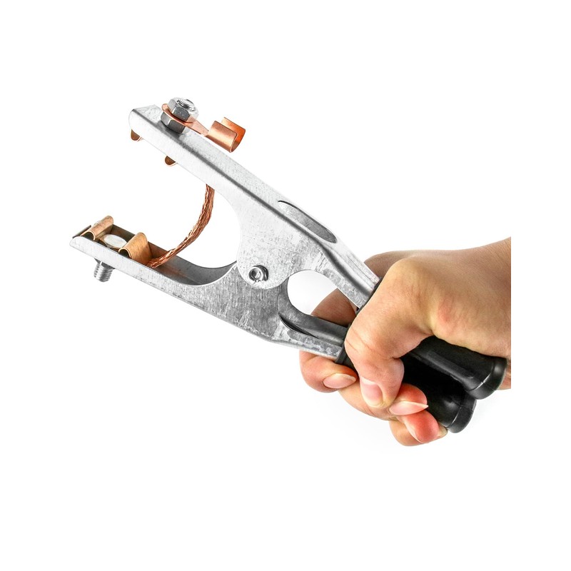 QWORK Welding Ground Clamp, 2 Pack 500AElectroplated Ground Clamp Copper