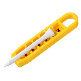 Lyreh Golf Tee Height Adjuster, 6 Settings Plastcic Precision Adjustments Golf Tee Height Positioner Setter Elevator Holder Practical Aid Accessories Tool for Consistent Swings (Yellow, White)