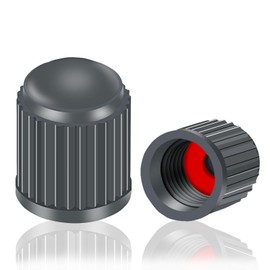 Plastic Tire Valve Stem Covers Schrader Valve Caps Gun-Gray with O-Ring Rubber Seal Wheel Rim Valve Stem Covers Universal for Car SUV Truck Motorcycle Bike and Bicycle (10 Pack)