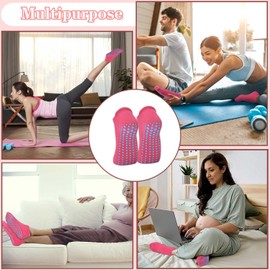 ELUTONG Pilates Socks with Grips for Women 1-3 Pairs Yoga Barre Ballet Dance Non Slip Crew Socks at Home Hospital