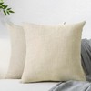 JIUZHEN 18x18 Inch Beige Linen Throw Pillow Covers Pack of
