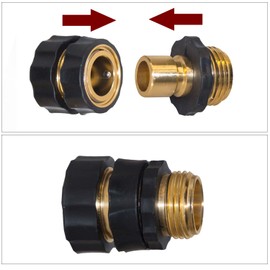 Hourleey Garden Hose Quick Connector, 3/4 Inch Male and Female Garden Hose Fitting Quick Connector, 3 Set