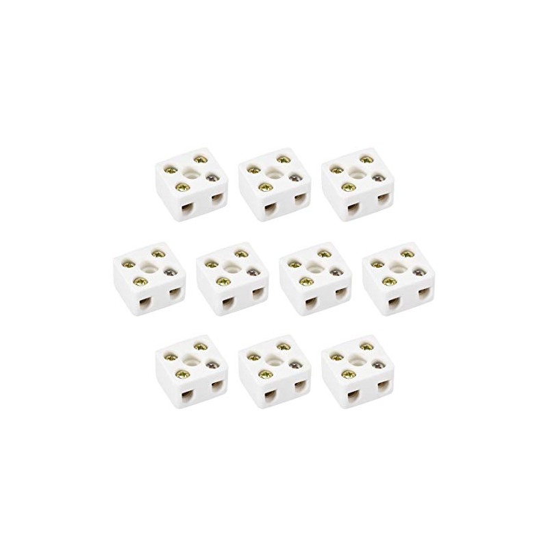 uxcell 2 Way Ceramics Terminal Blocks High Temp Porcelain Ceramic