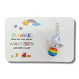 DANKE, dass ….Schutzengel Schlüsselanhänger Erzieherin Danke, dass du mir beim Geschenk Abschied Kita Kindergarten Tagesmutter Perlenengel