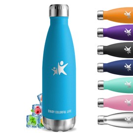 Stainless Steel Drinking Bottle, 0.75 Litres, BPA-Free, Thermos Flask, Double-Walled, Leak-Proof, Can Be Carried, Metal Water Bottle for Camping, Hiking, Yoga