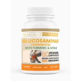 Maximize Within Glucosamine Chondroitin with Turmeric & MSM – Mobility & Flexibility Support – 60 Veggie Capsules