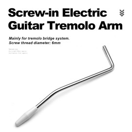 MAXCHEER 6MM Screw-in Electric Guitar Tremolo Arm Whammy Bar & Guitar Jack Socket Plate for Single Tremolo Bridge System with M6 Bolt (Chrome)