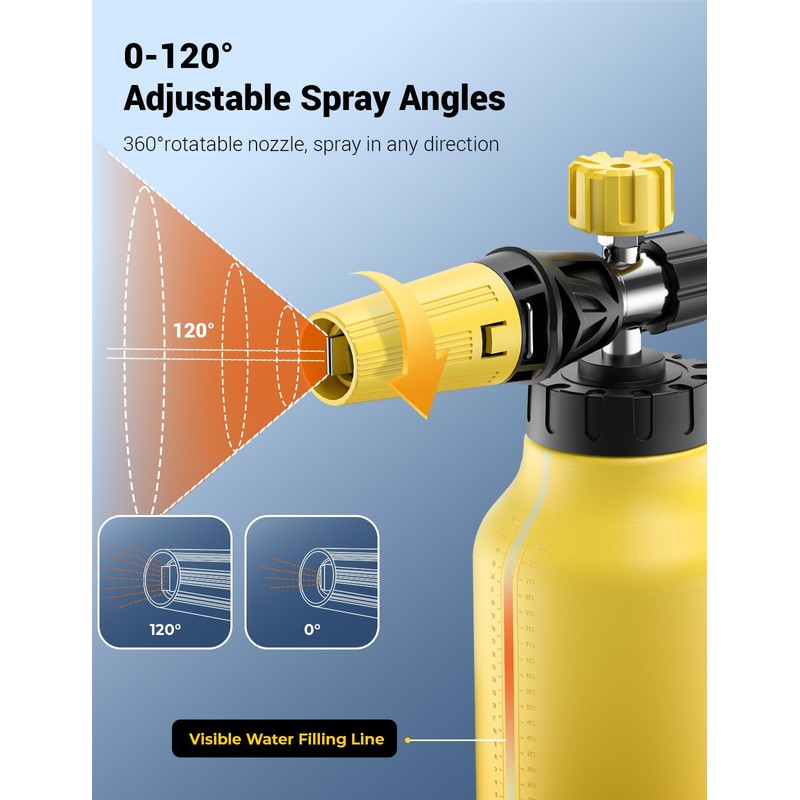 Foam Cannon for Pressure Washer, Car Wash Foam Sprayer with