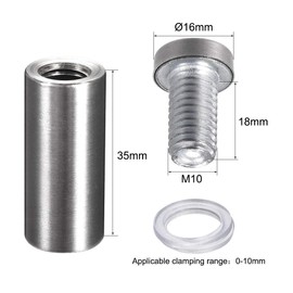 uxcell 5/8 Dia x 1-9/16"(16x40mm) Standoff Screws Wall Mount Sign Holders Acrylic Glass Nails 10pcs