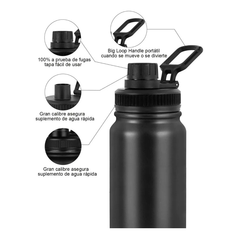 Botella De Agua Fría/caliente De Acero Inoxidable De 1.2 L