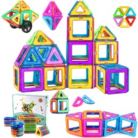 Magnetic Building Blocks, Magnets for Children, 61 Magnetic Building Blocks for Children, Magnetic Building Blocks from 3 Years, Magnetic Toy, Magnetic Toy Children for Girls and Boys, Educational