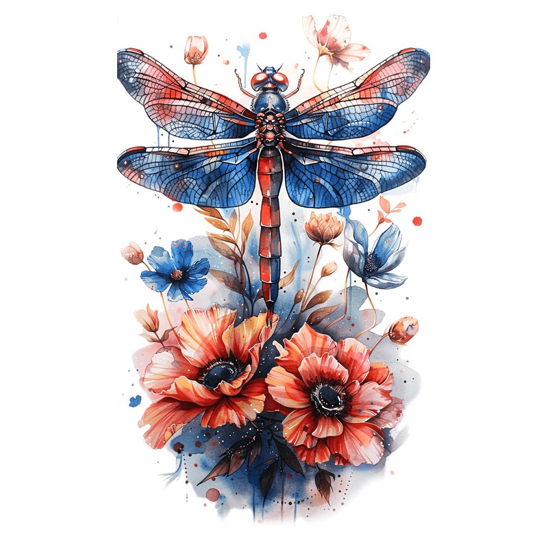 6 Sheets Temporary Dragonfly Tattoo Dragonfly Tattoo Butterfly Tattoo AI