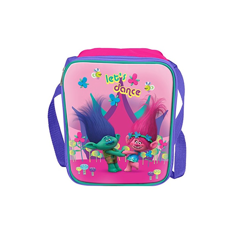 Trolls Vertical Lenticular Lunchbag, Multi, 9 x 19.5 x 25