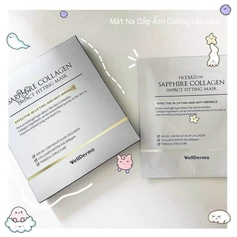 WellDerma Premium Sapphire Collagen Impact Fitting Mask 25g x 4ea