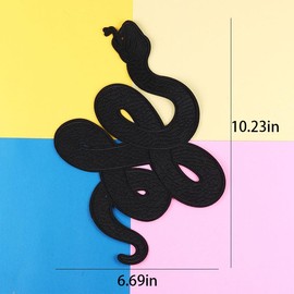 Ximimark 2pc Snake Embroidery Applique Black Mamba Snake Back Glue Clothing Accessories DIY Patch for Jackets, Sew On Patches for Clothing Backpacks Jeans T-Shirt