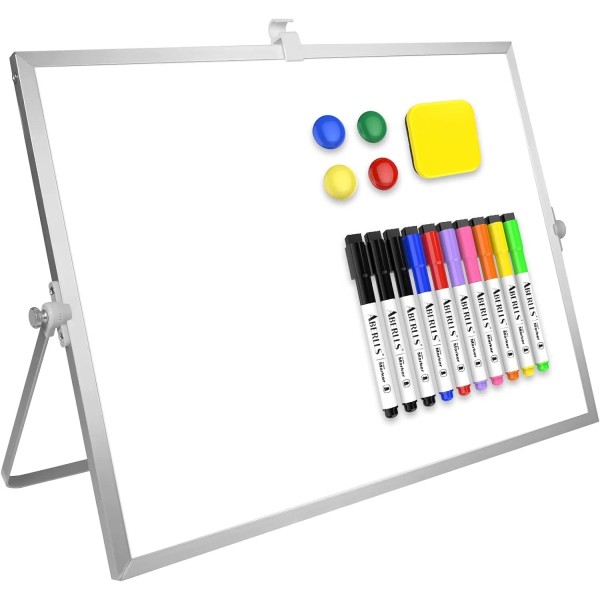 ABERLLS Double Sided Dry Erase Board 16X12 Portable Magnetic Whiteboard