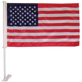 In the Breeze 3800 U.S. Flag Car Flag - Double Sided - Hooks Onto Car Window