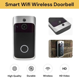EZONEDEAL Wireless Video Doorbell, Visual Smart Home WiFi Ring Door Bell Motion Detection Two-Way Audio Ring Universal HD Camera Night Vision, PIR Motion Detection Android - Ring doorbell Wireless