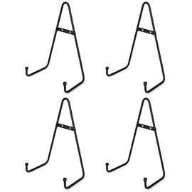 Milltown Merchants Round Metal Display Stand - Fused Glass Art Base - Plate Stand/Plate Holder - Round Art Panel Stand (4 Pack), Large