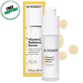 Honest Beauty Vitamin C Radiance Serum | Gentle for Sensitive Skin | 1 Fl Oz