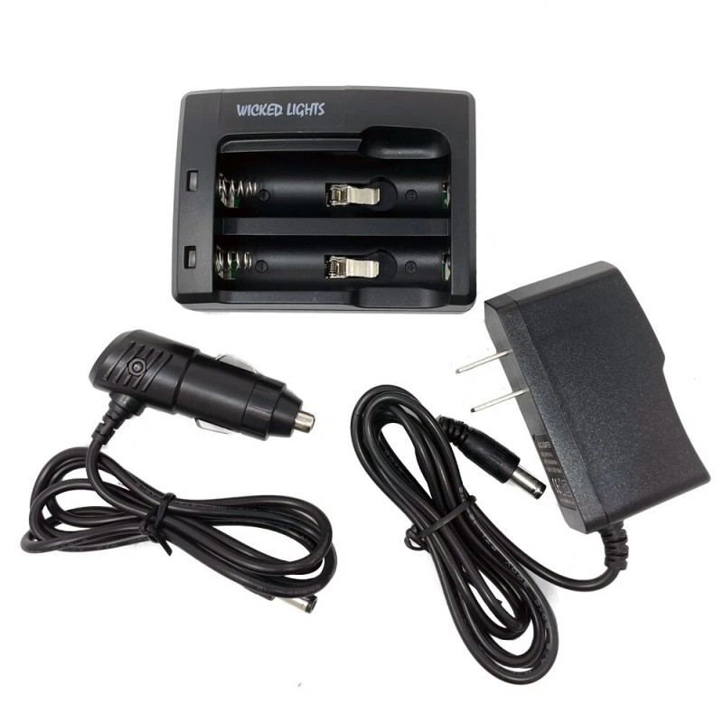 Wicked Lights 18650 2-Position Charger Kit with 2 18650 Batteries