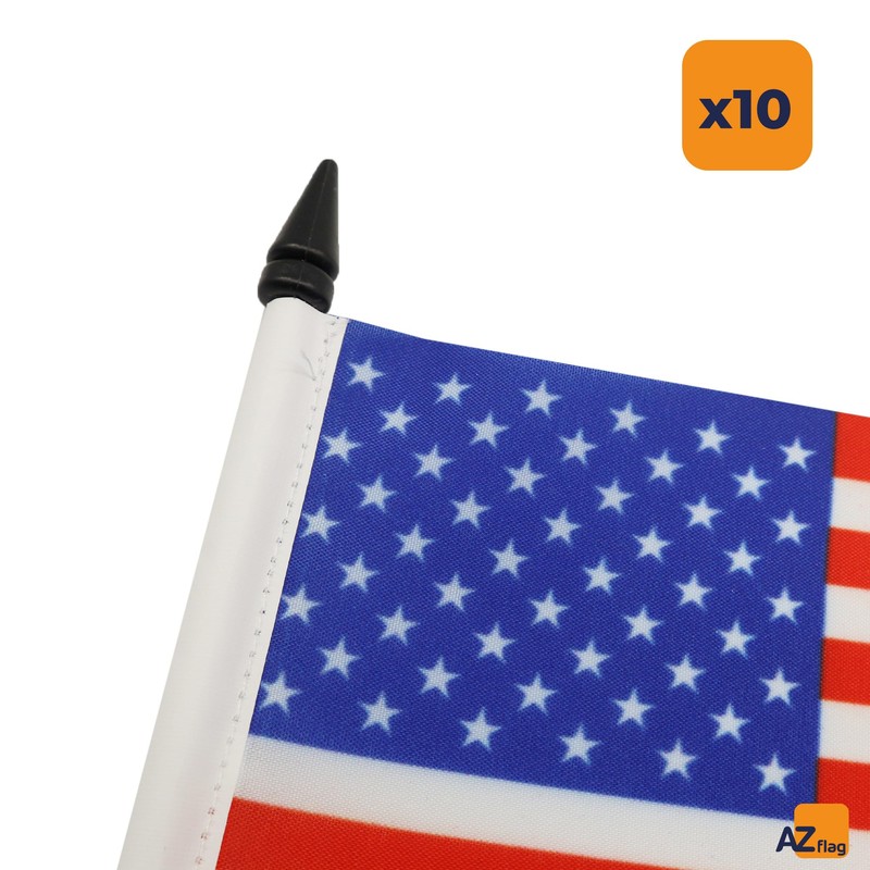 AZ FLAG Pack of 10 USA Table Flags 8.25 x