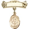 Gold Filled Baby Badge with St. Alexander Sauli Charm and