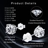 Moissanite Stud Earrings 18K White Gold Plated Brilliant Round Cut