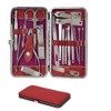 Set de Manicure profecional 19 piezas acero inoxcidable portatil compacto