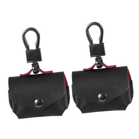 jojofuny 2pcs Simple Earphone Case Cover Imitation Leather Protector for Lightweight Design Buckle for Easy Carrying Compatible Headset Cover Black