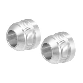 Motoforti Universal Male Weld on Fitting Bung Hose Adapter, Male Hose Adapter with Weld-On Fitting Bung, AN20, Durable, Aluminum Alloy, Silver Tone, 2pcs