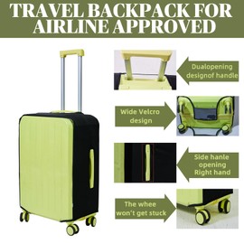 FABULWAY Clear Luggage Cover Protectors For Suitcases,Elastic Transparent waterproof PVC Suitcase Covers Protector Fit 20-30 Inch wheeled Luggage (28")