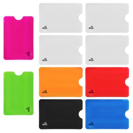 10Pcs RFID Blocking Sleeves Colorful Credit Card Protector Cover Travel Anti-Theft Credit Card Holder RFID Blocker Fits Bags & Purses, 3.5 x 2.4 inch
