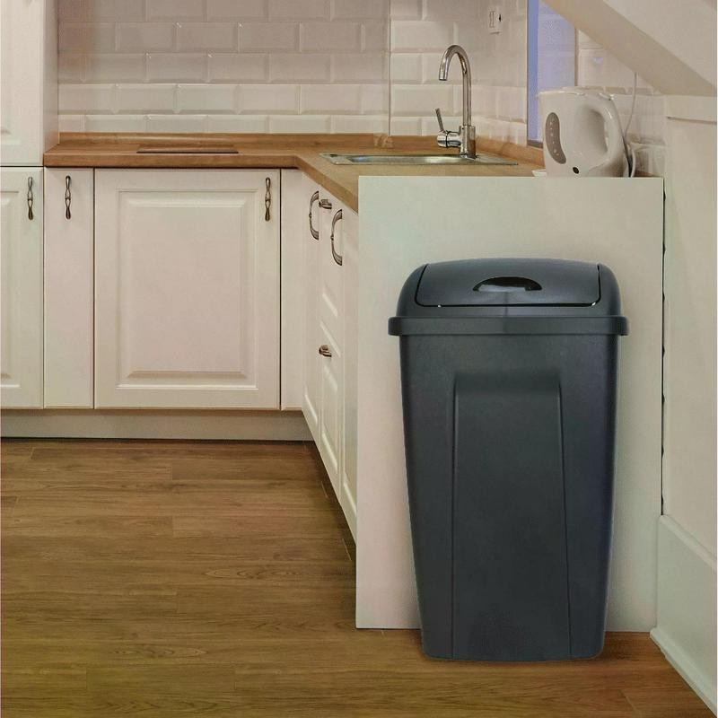 Mainstays 13 Gallon Trash Can, Plastic Swing Top Kitchen Trash