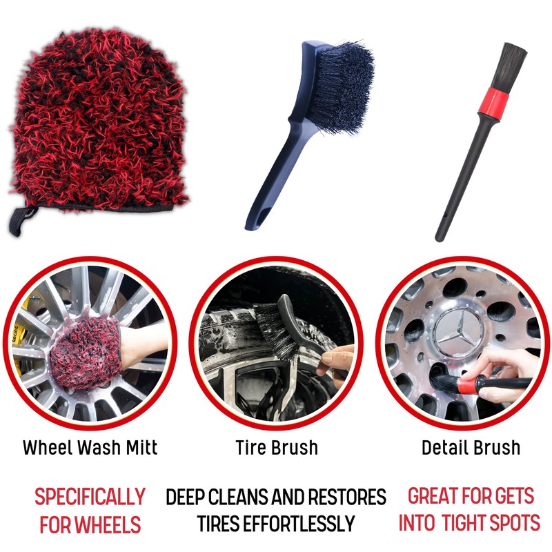 oesee Metal Free Microfiber Wheel Brush Kit- Microfiber Angled Wheel