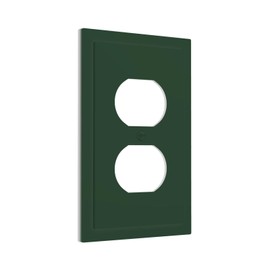 LOLREAI Outlet Covers Dark Green 1 Gang Duplex Light Switch Cover Plate Decorative Wall Plates Socket Cover Electrical Switchplate Receptacle for Bathroom Bedroom Home Decor