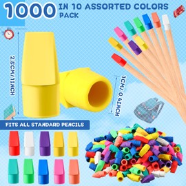 1000 Pcs Pencil Top Erasers Bulk Eraser Caps Pencil Eraser Toppers Pencil Erasers for Kids Party Favors Pencil Topper Erasers Studying Supplies for Students Teachers School Office (Multicolor)