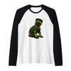 Frankenstein Pug in Green Costume Raglan Baseball Tee