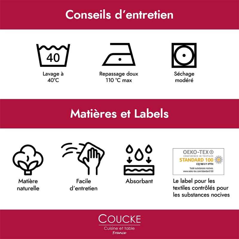 Coucke Printed Cotton Tea Towel, Astral, 50 x 75 cm