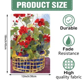 DMERBYL Geranium Basket 12.5 X 18" Decorative Garden Flag