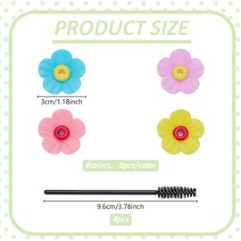 WEBEEDY 32 Pcs Hummingbird Feeder Replacement Flowers with 4 Cleaning Brushes, 4 Colors Bird Feeding Ports Replacement Parts for Hanging Feeding Hummingbird Outdoors (Blue, Yellow, Purple & Pink)