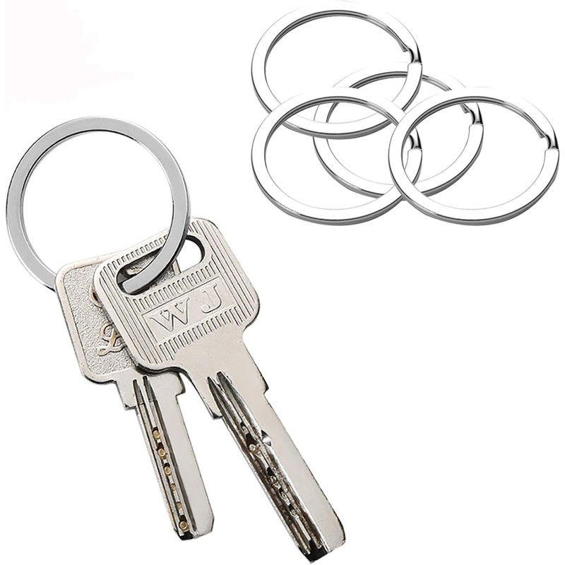 10 Pcs Round Key Rings 25 mm Stainless Steel Round