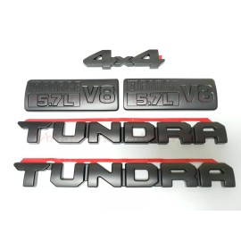 Toyota OEM 5PCS SET BLACKOUT EMBLEMS OVERLAY KIT 2014-2021 TOYOTA TUNDRA 5.7L ENGINE V8 4X4