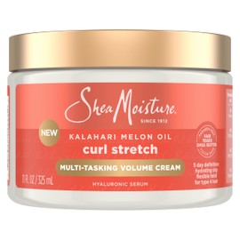 SheaMoisture Curl Stretch Multi-tasking Volume Cream Kalahari Melon Oil and a Tropical Vacation Scent With Hydrating Hyaluronic Serum, Defines Type 4 Curls For Days 11 Fl Oz
