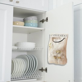 Plastic Trash Bag Holder - 2Pcs Mesh Storage Net Trash Bag Organizer Dispenser for Grocery Bags Storage, Garbage Bag Holder for Aluminum Foil Trash Garbage Shopping Bag