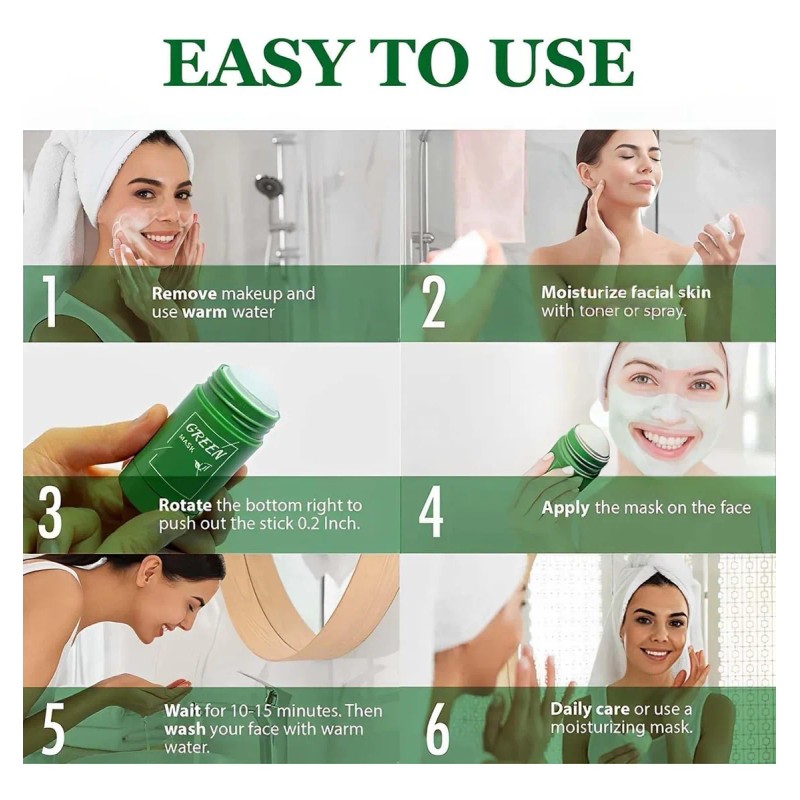 🔥 Mascarilla mask stick green tea anti acne limpieza profunda